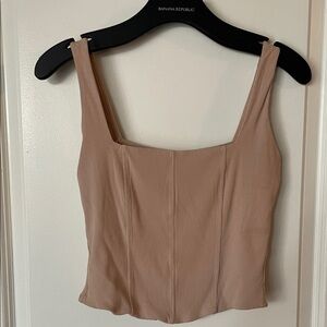 Women's Beige Crop corset Top